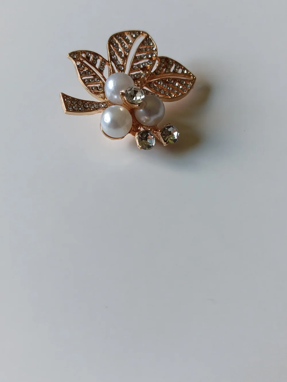 Gold Floral Pearl Brooch - Women's Jewelry